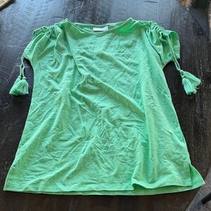 Cute Green Short Sleeve Top with Tassel Details
NWOT